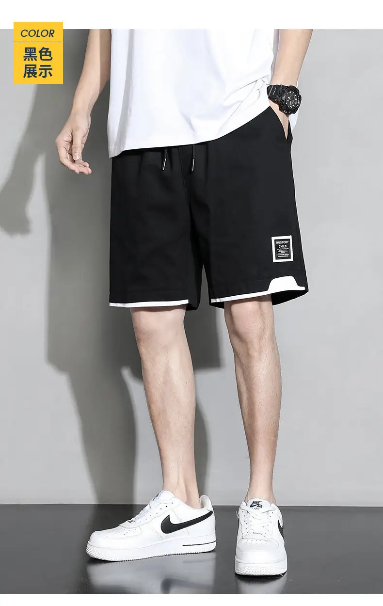 Men's Loose Straight Cotton Shorts Large Summer Casual Pants — feature 13