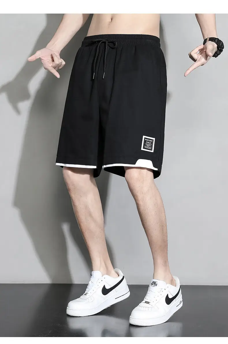Men's Loose Straight Cotton Shorts Large Summer Casual Pants — feature 14