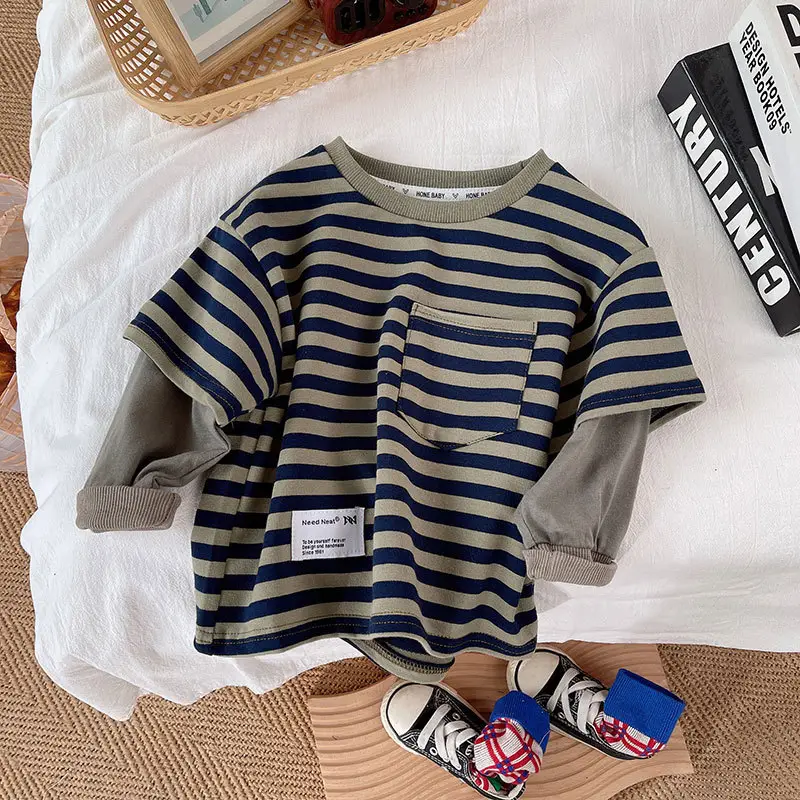 Boys Striped T-Shirt & Pants Spring Outfit 2026