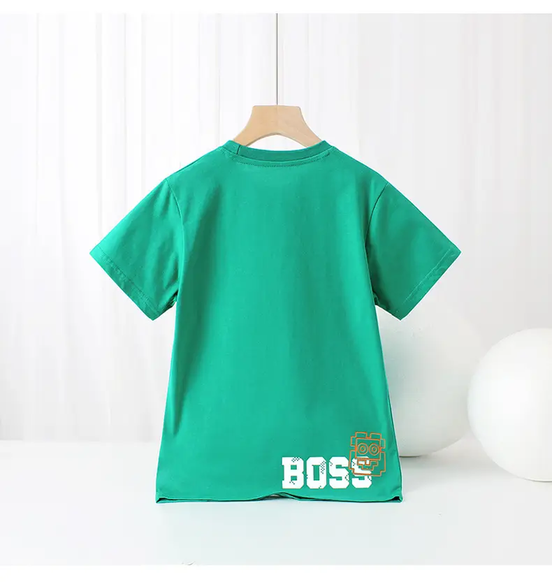 Green Kids T-Shirt "I Love My Body" Boys Summer Wear — feature 43