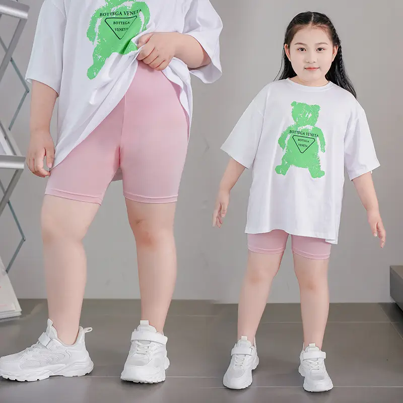 Fat Girl Green Bear Graphic Stretch Modal Shorts Plus Size - Image 4