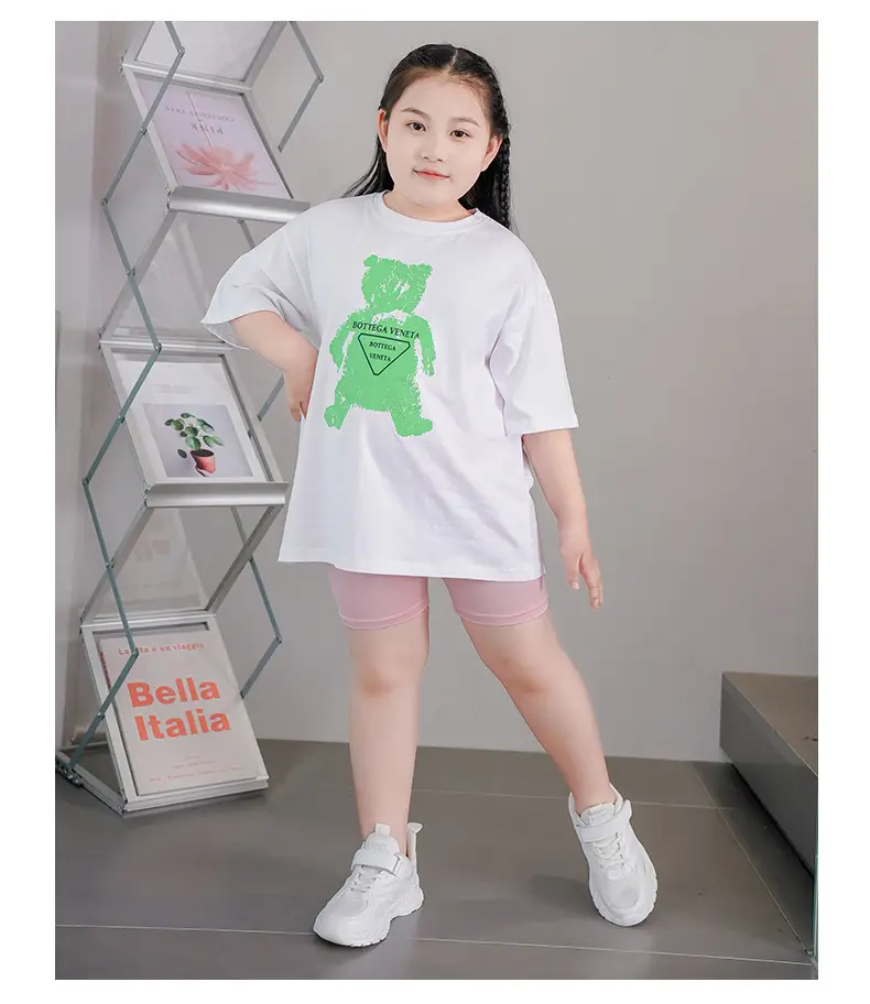 Fat Girl Green Bear Graphic Stretch Modal Shorts Plus Size — feature 13