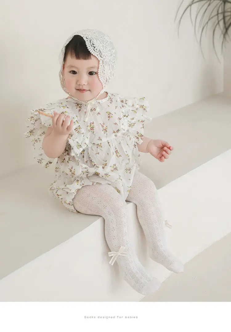 White Bow Boneless Baby Socks for Girls — feature 22