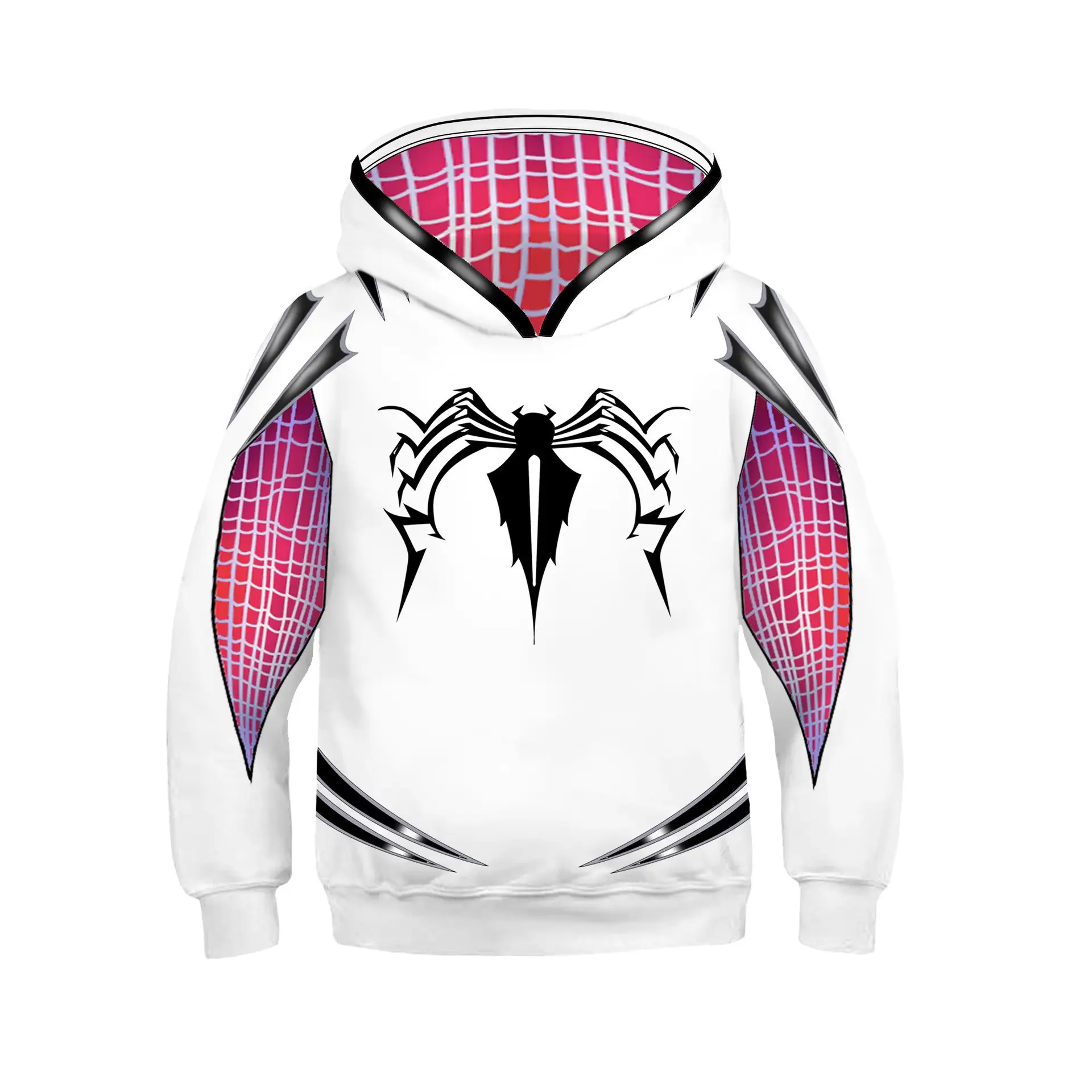 Marvel Cartoon Gwen Hooded Sweater Set White Black Pink