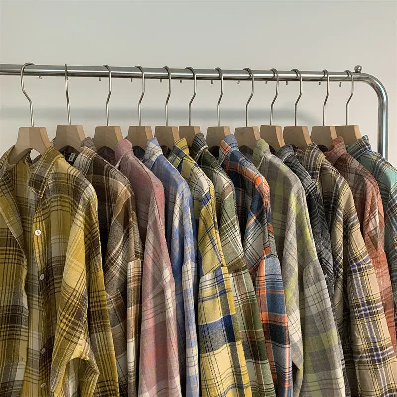 Women Plaid Loose Shirt Spring Summer Thin Retro Hong Kong Style — feature 2