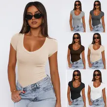 Women Chiffon V-Neck T-Shirt White Loose Fit Casual Top — feature 5