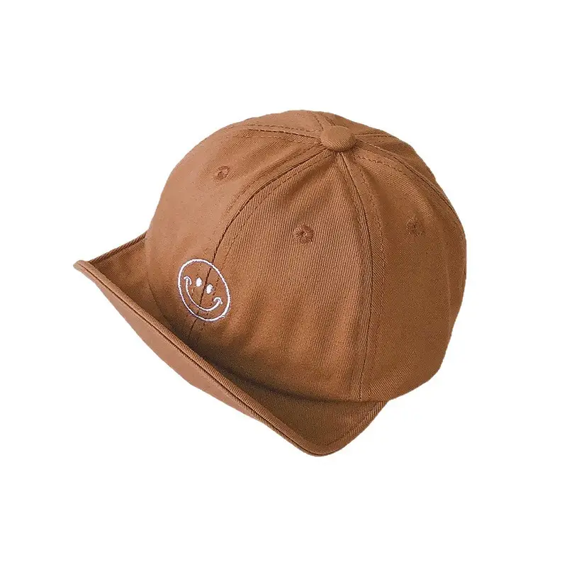 Brown Embroidered Bean Hat for Kids - Image 27