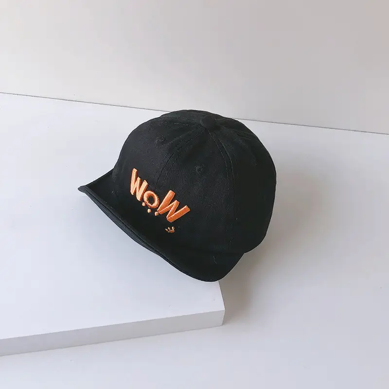 Brown Embroidered Bean Hat for Kids - Image 15