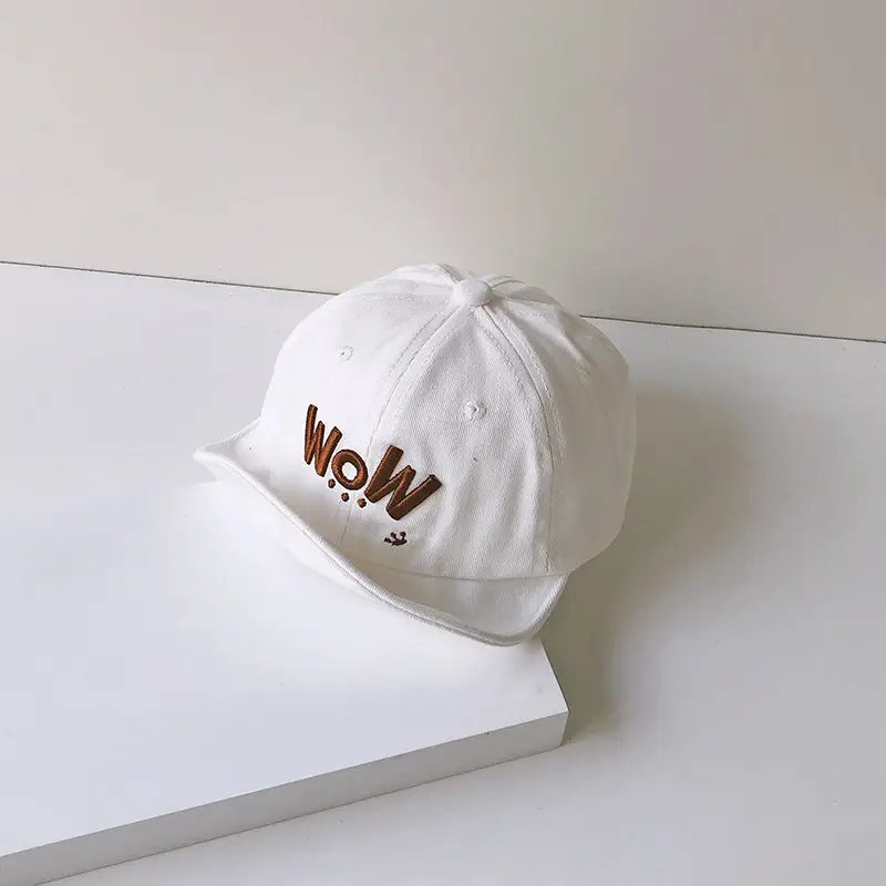 Brown Embroidered Bean Hat for Kids - Image 16