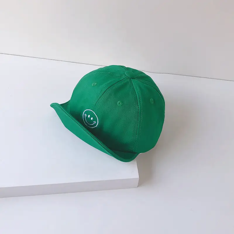 Brown Embroidered Bean Hat for Kids - Image 2