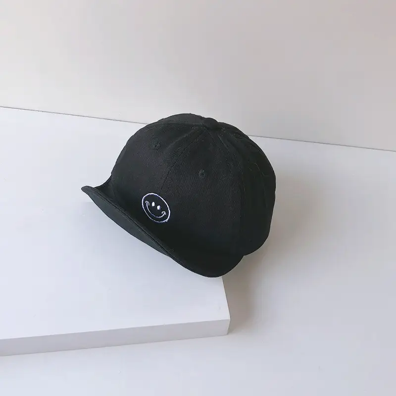 Brown Embroidered Bean Hat for Kids - Image 3