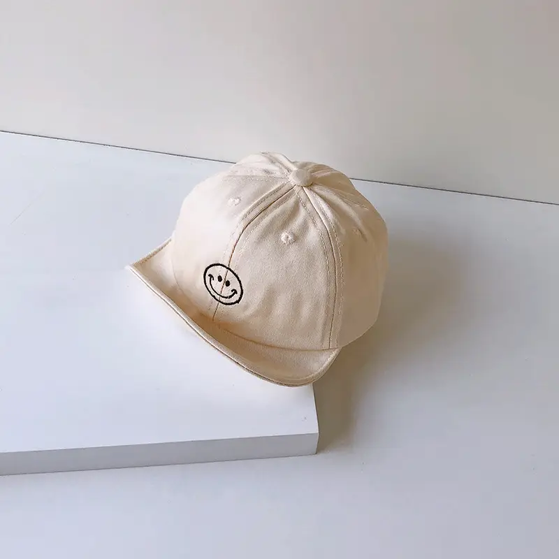 Brown Embroidered Bean Hat for Kids - Image 4