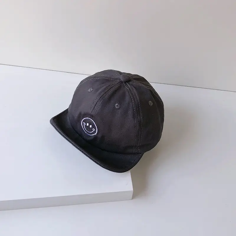 Brown Embroidered Bean Hat for Kids - Image 5
