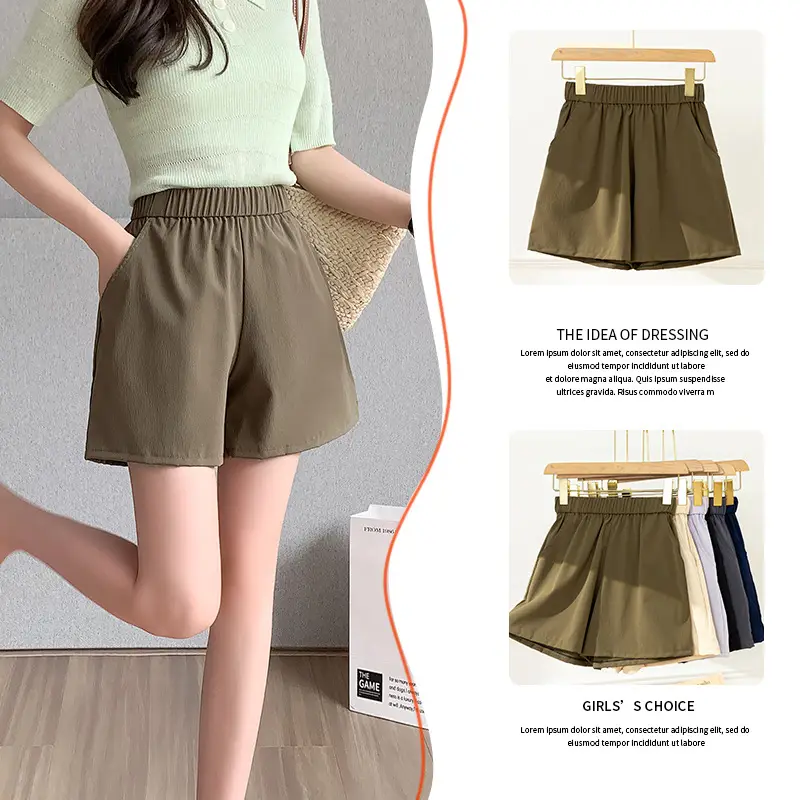Women's Quick-Drying Crepe Shorts Large Size - Image 8