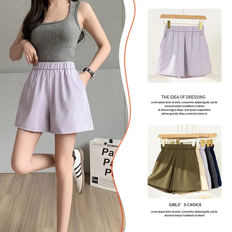 Women's Quick-Drying Crepe Shorts Large Size - Image 9