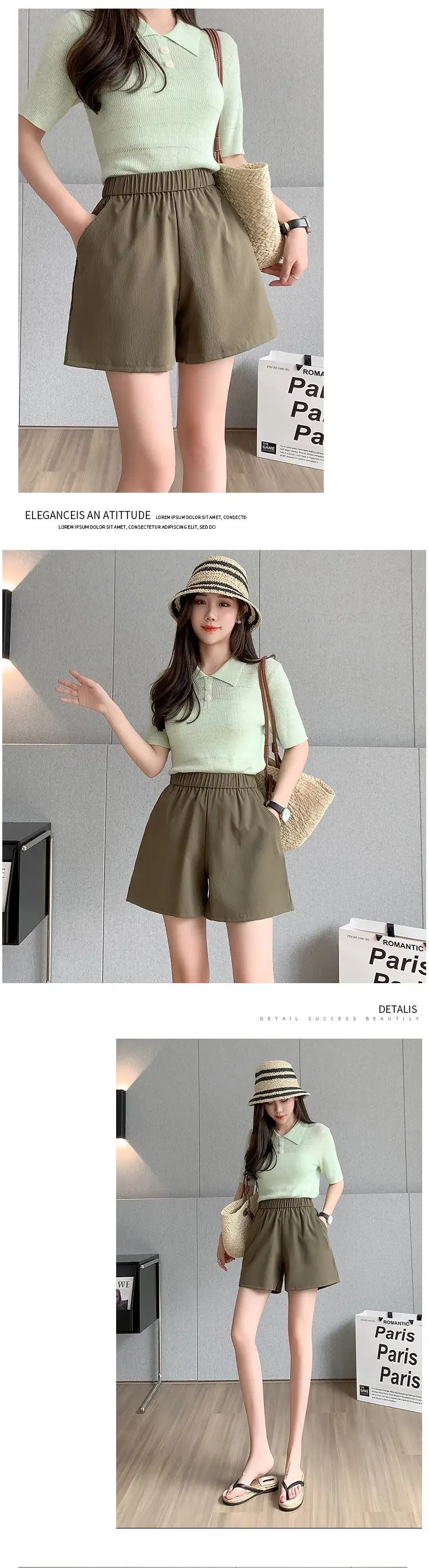 Women's Quick-Drying Crepe Shorts Large Size — feature 12