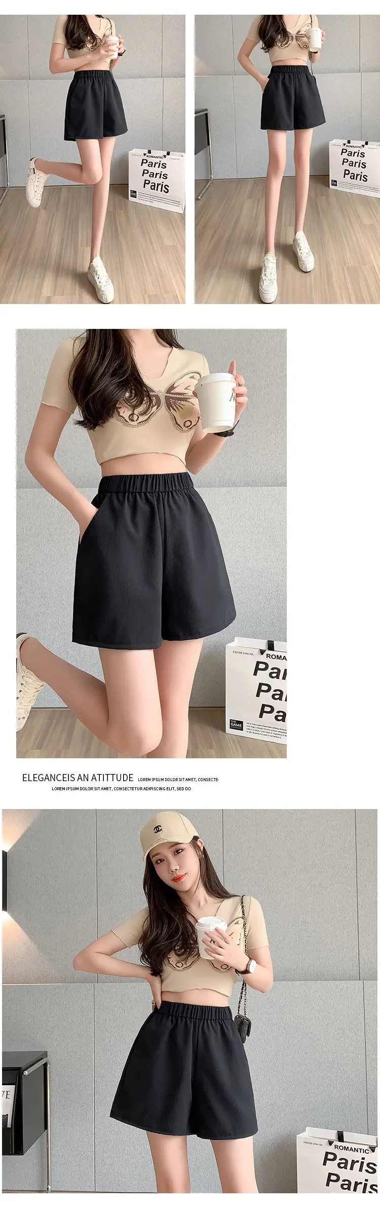 Women's Quick-Drying Crepe Shorts Large Size — feature 15