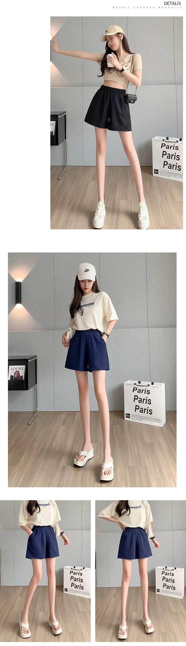 Women's Quick-Drying Crepe Shorts Large Size — feature 16
