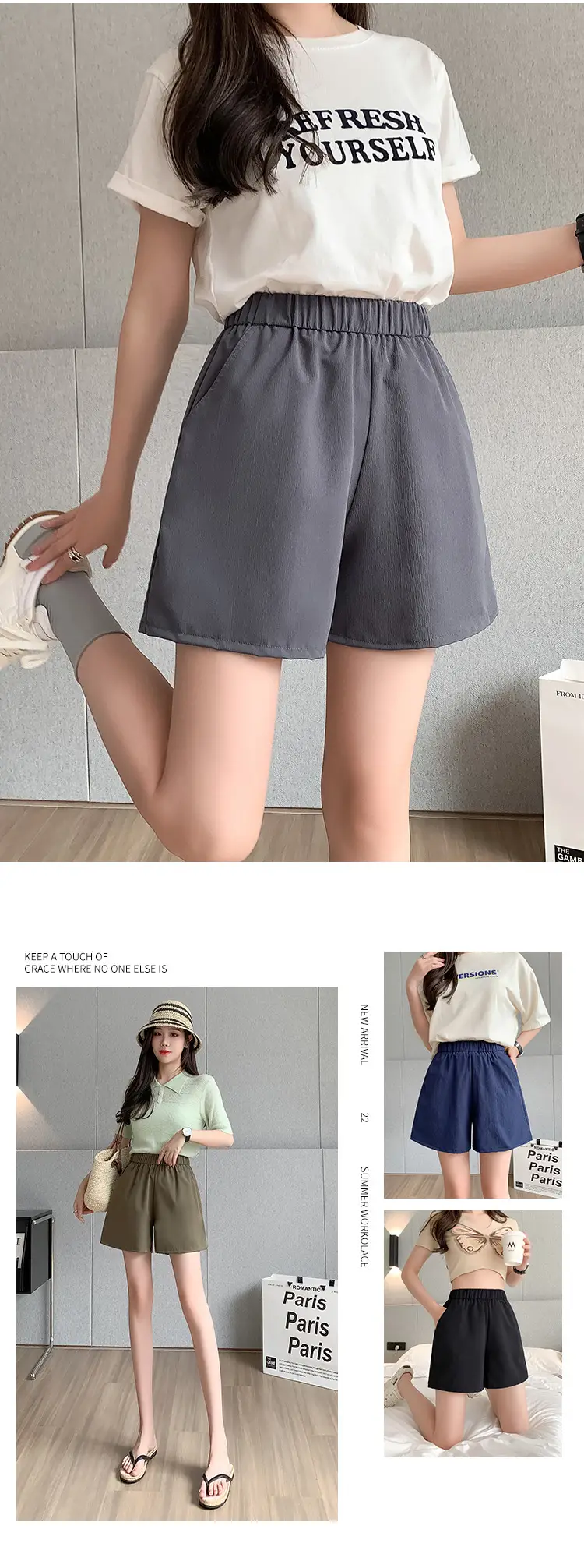 Women's Quick-Drying Crepe Shorts Large Size — feature 3