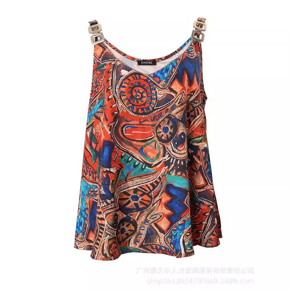 2023 Printed Sleeveless Chain Sling Vest Top for Women - Image 25