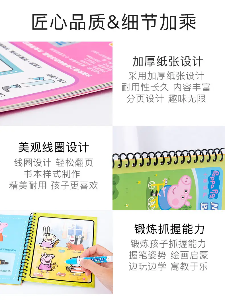 Children's water Painting Book 5 magic water repeated painting book 2-6 years old kindergarten color painting repeated graffiti toys — feature 11