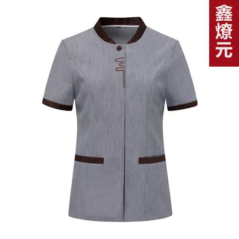 女式米色保洁服短 Sleeve 10x15 - Image 11