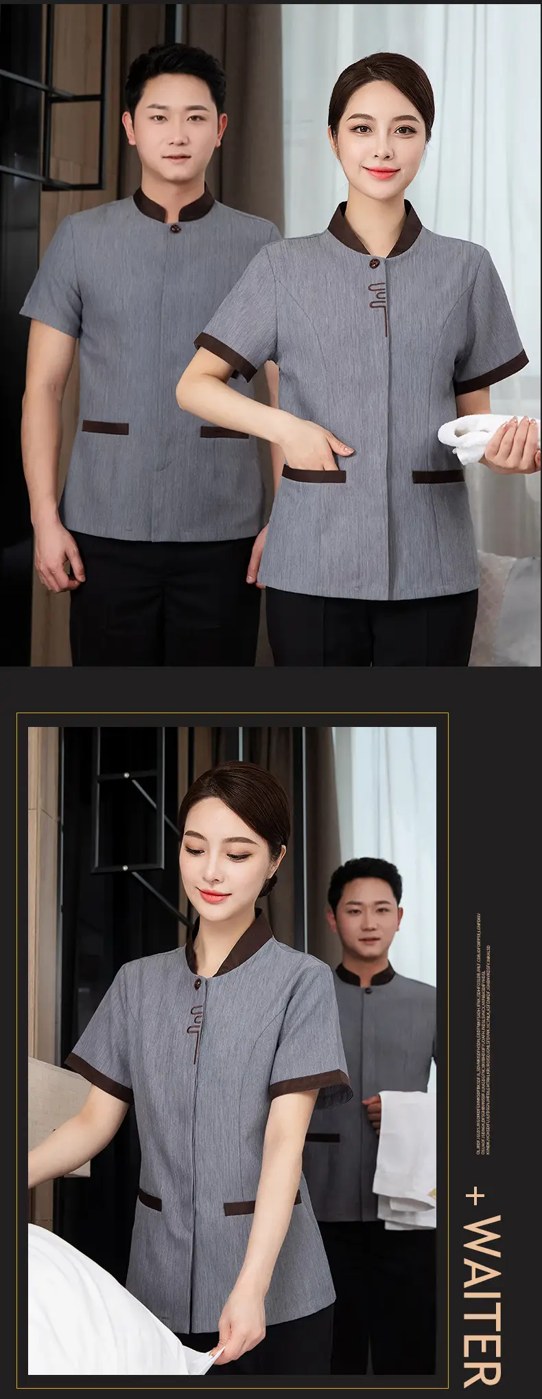 女式米色保洁服短 Sleeve 10x15 — feature 14