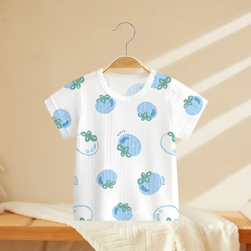 Baby Cotton Orange Print Short Sleeve Top - Image 11