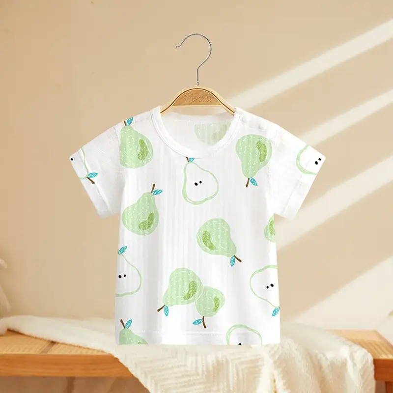 Baby Cotton Orange Print Short Sleeve Top - Image 12