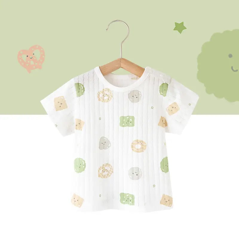 Baby Cotton Orange Print Short Sleeve Top - Image 4