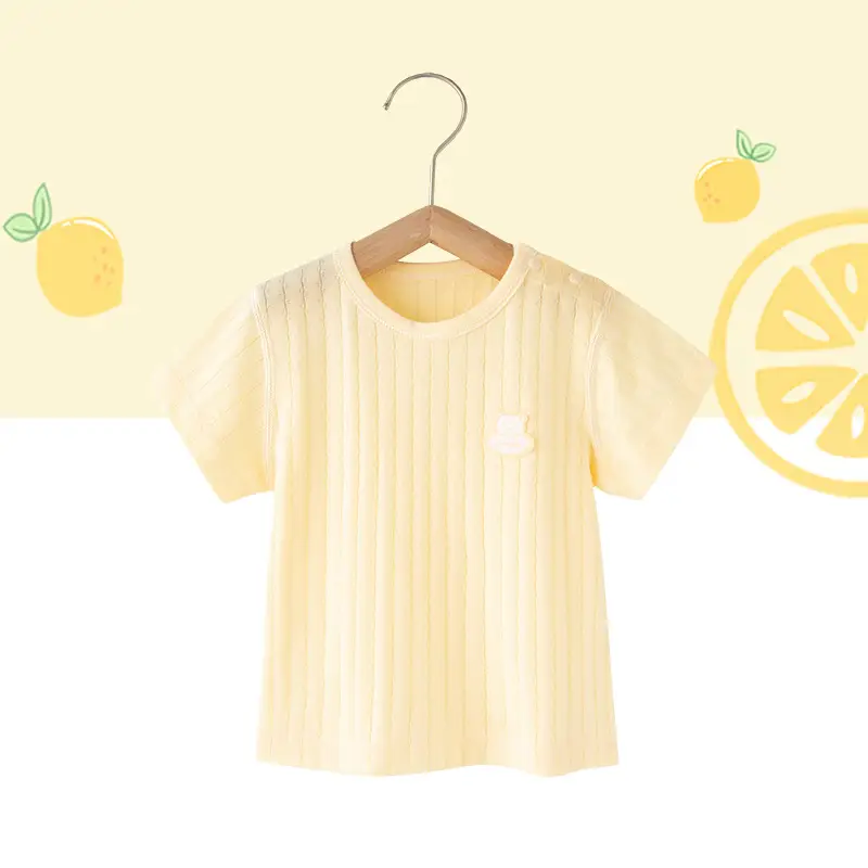 Baby Cotton Orange Print Short Sleeve Top - Image 5