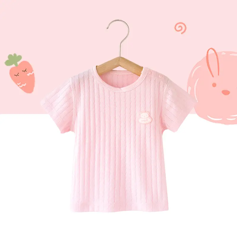 Baby Cotton Orange Print Short Sleeve Top - Image 7