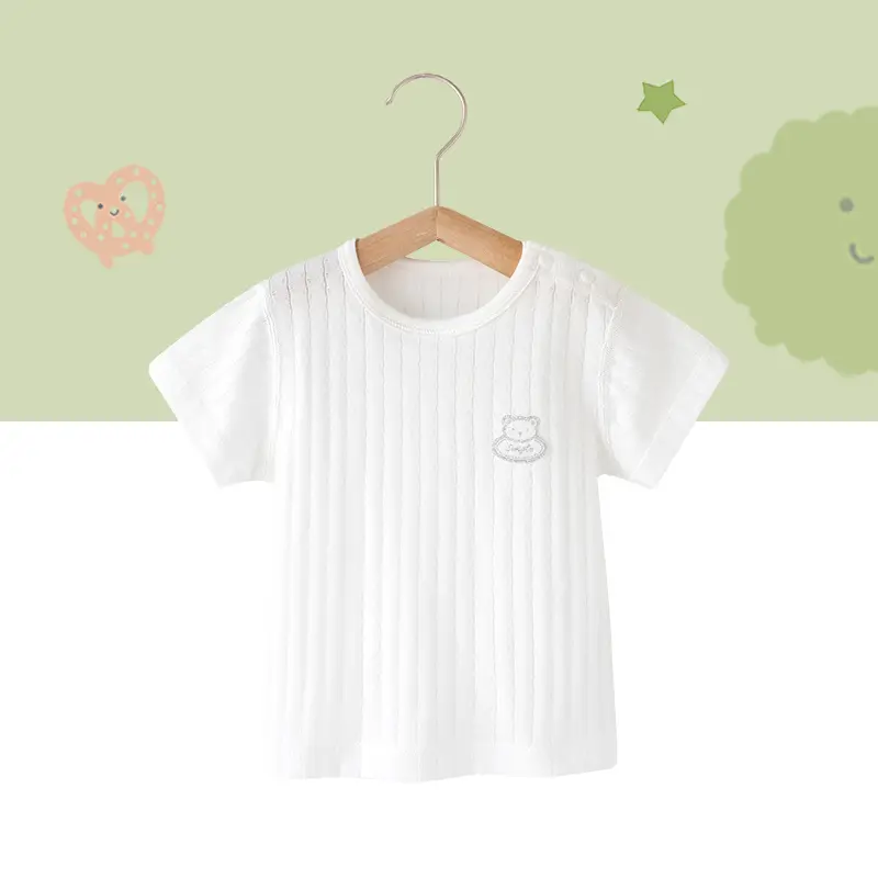 Baby Cotton Orange Print Short Sleeve Top - Image 8
