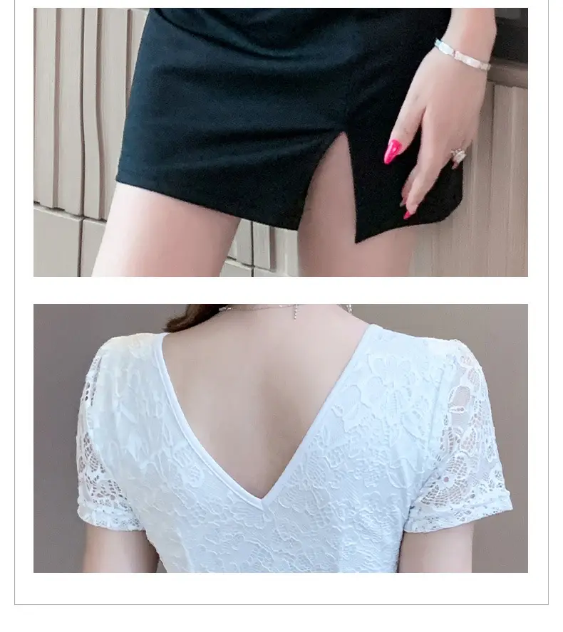 Sexy V-Neck Lace Dress for Women Slim Fit Nightclub — feature 15