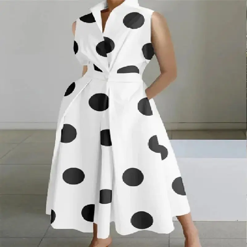 Women's V-Neck Button Fishtail Dress 2024 Summer — feature 11