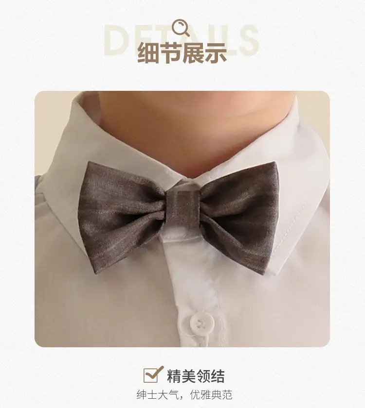 Kids Spring Shorts Suit Boys White Bow Tie — feature 8