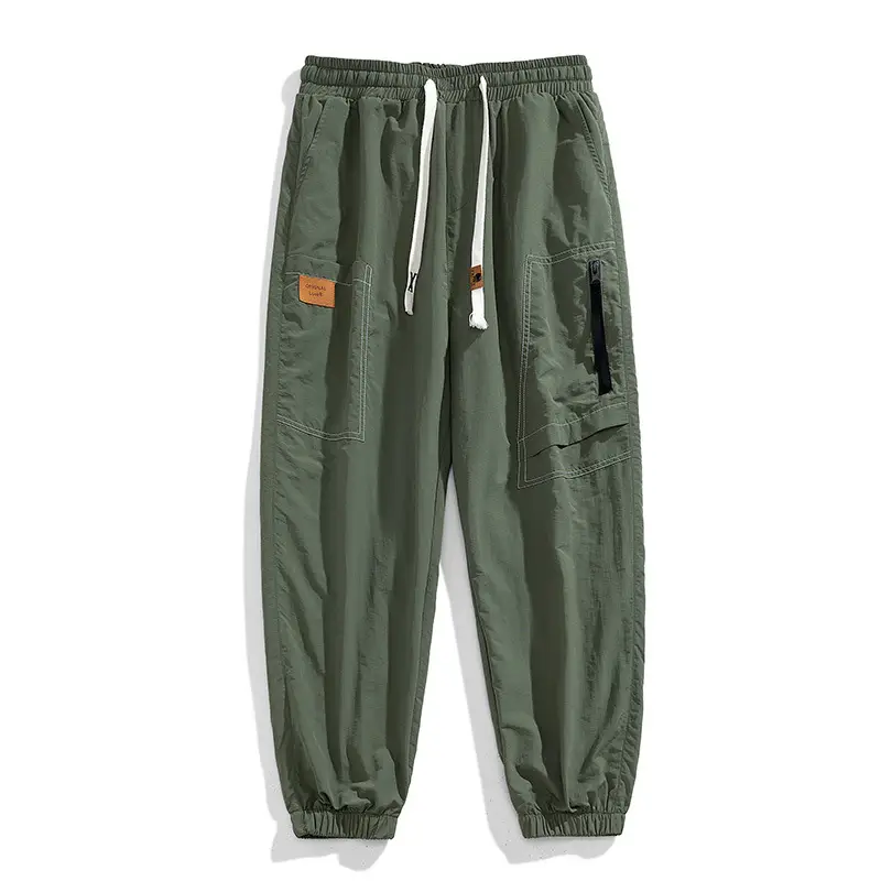 Men Black Multi-Pocket Loose Trousers Plus Size - Image 3