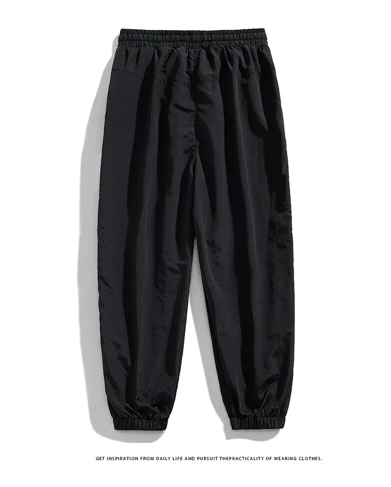 Men Black Multi-Pocket Loose Trousers Plus Size — feature 9