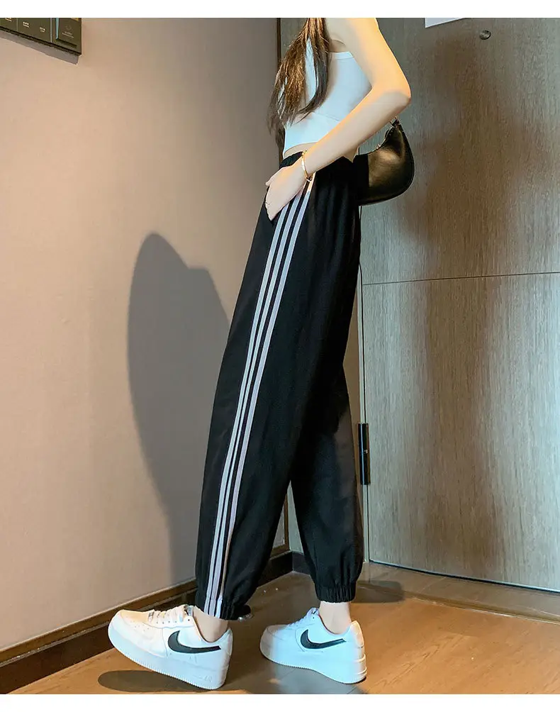 Women's Grey Korean Style Loose Sports Pants 2025 — feature 18