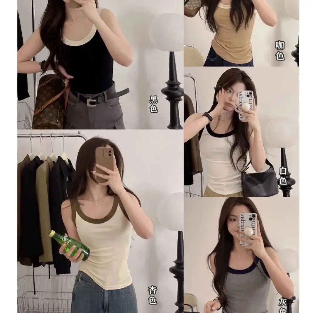 Women Sleeveless Camisole Green Knitted Slim Fit - Image 4