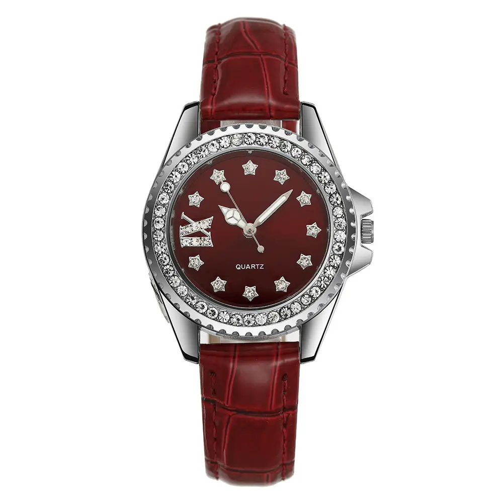 Green Star Dotted Ladies Quartz Watch with Leather Strap — feature 2