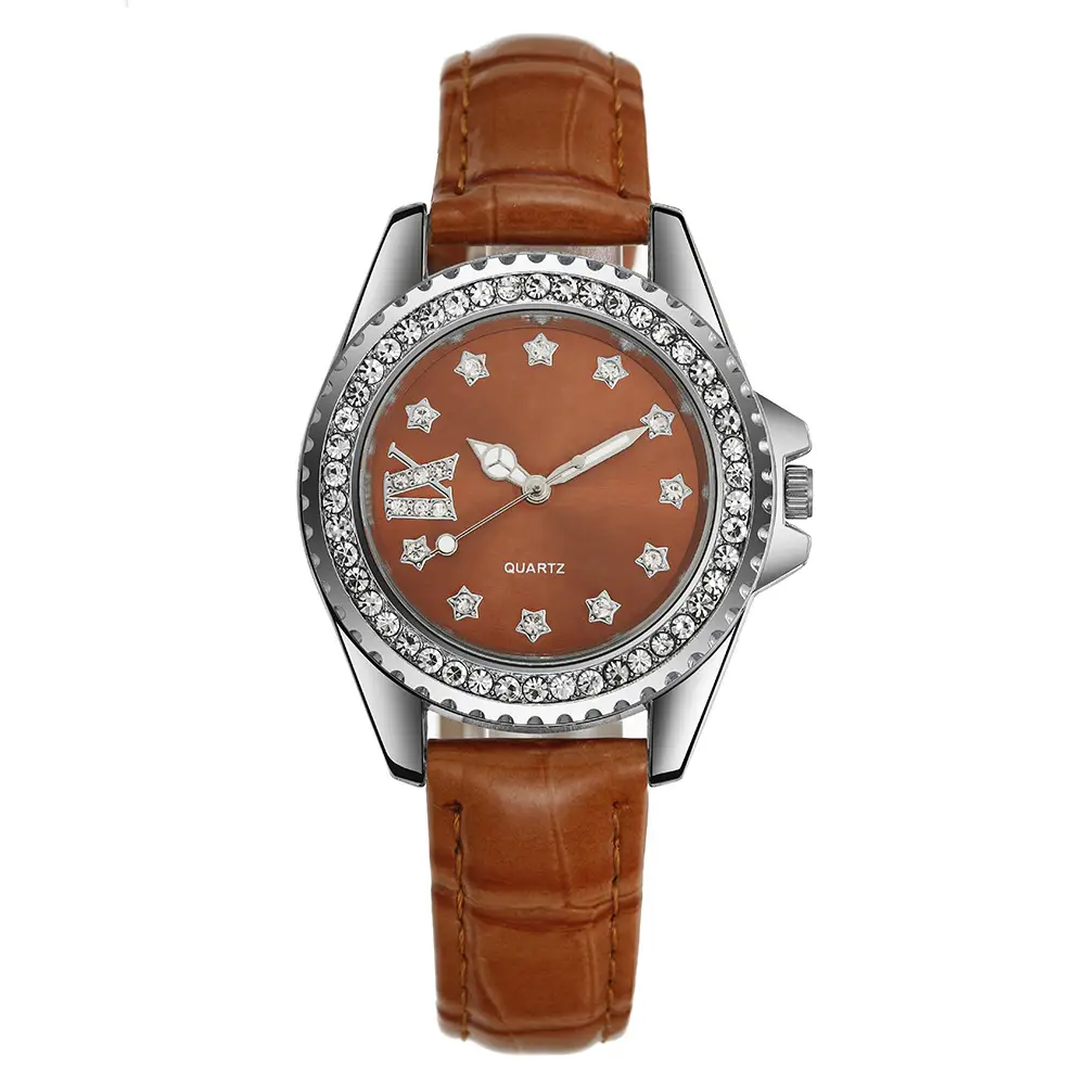 Green Star Dotted Ladies Quartz Watch with Leather Strap - Image 3