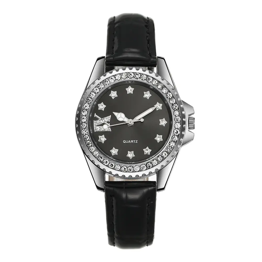 Green Star Dotted Ladies Quartz Watch with Leather Strap - Image 5