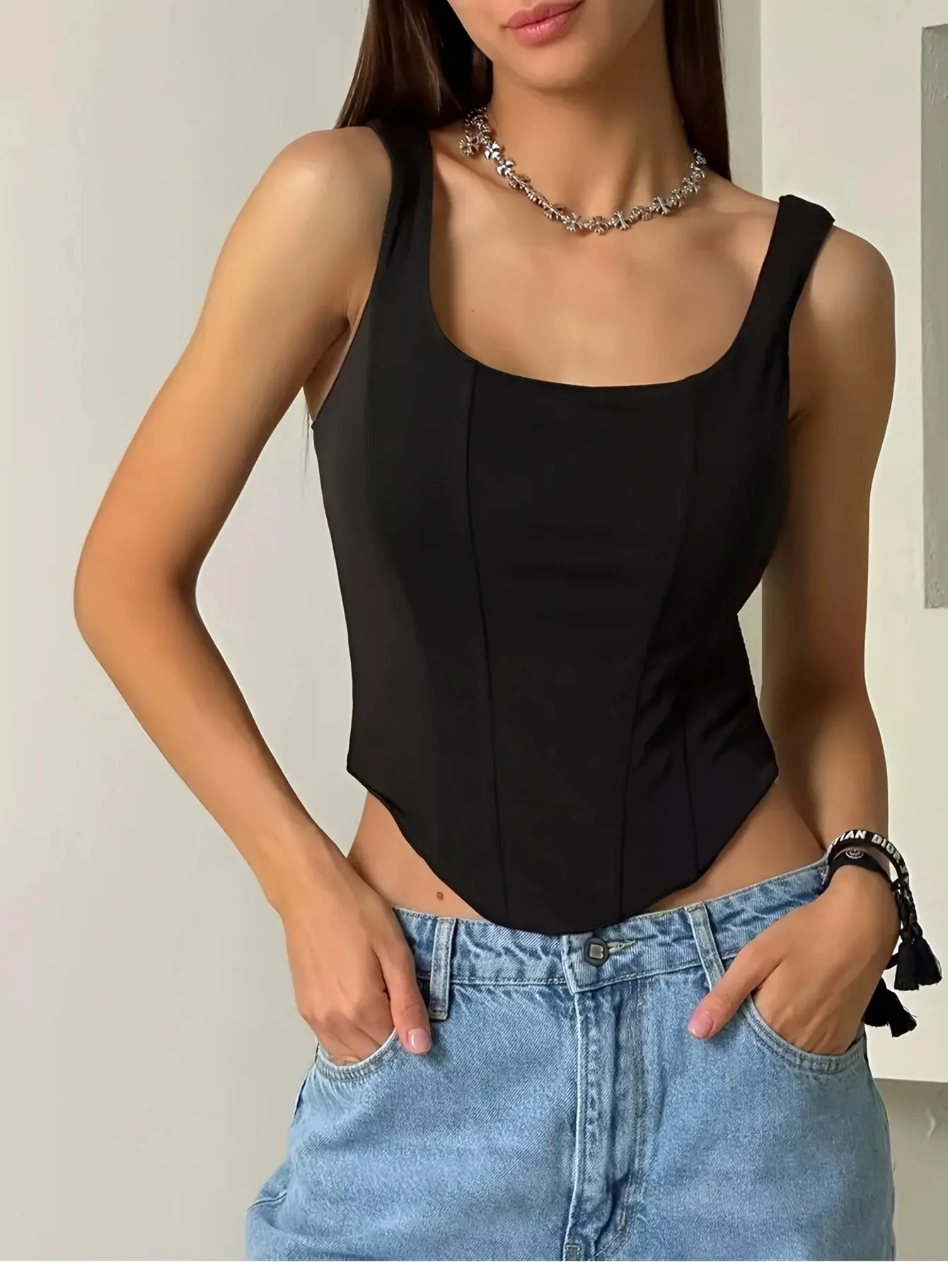 European American Women's 2023 Sexy Fishbone Sling Backless Vest Top — feature 15