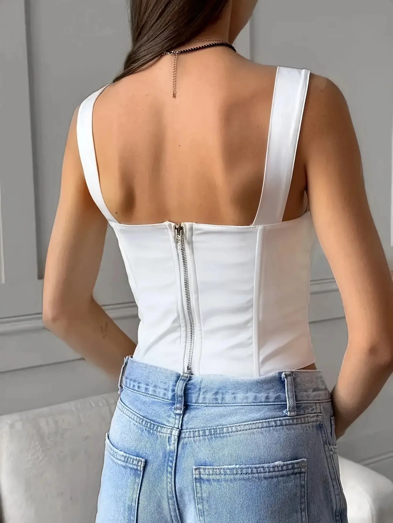 European American Women's 2023 Sexy Fishbone Sling Backless Vest Top — feature 9