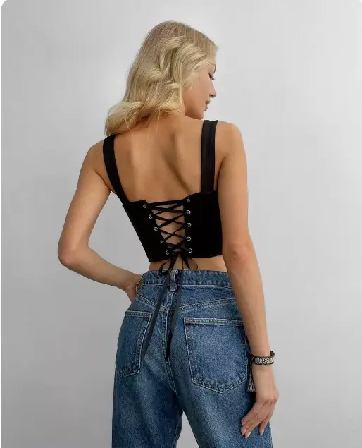 European American Women's 2023 Sexy Fishbone Sling Backless Vest Top - Image 19