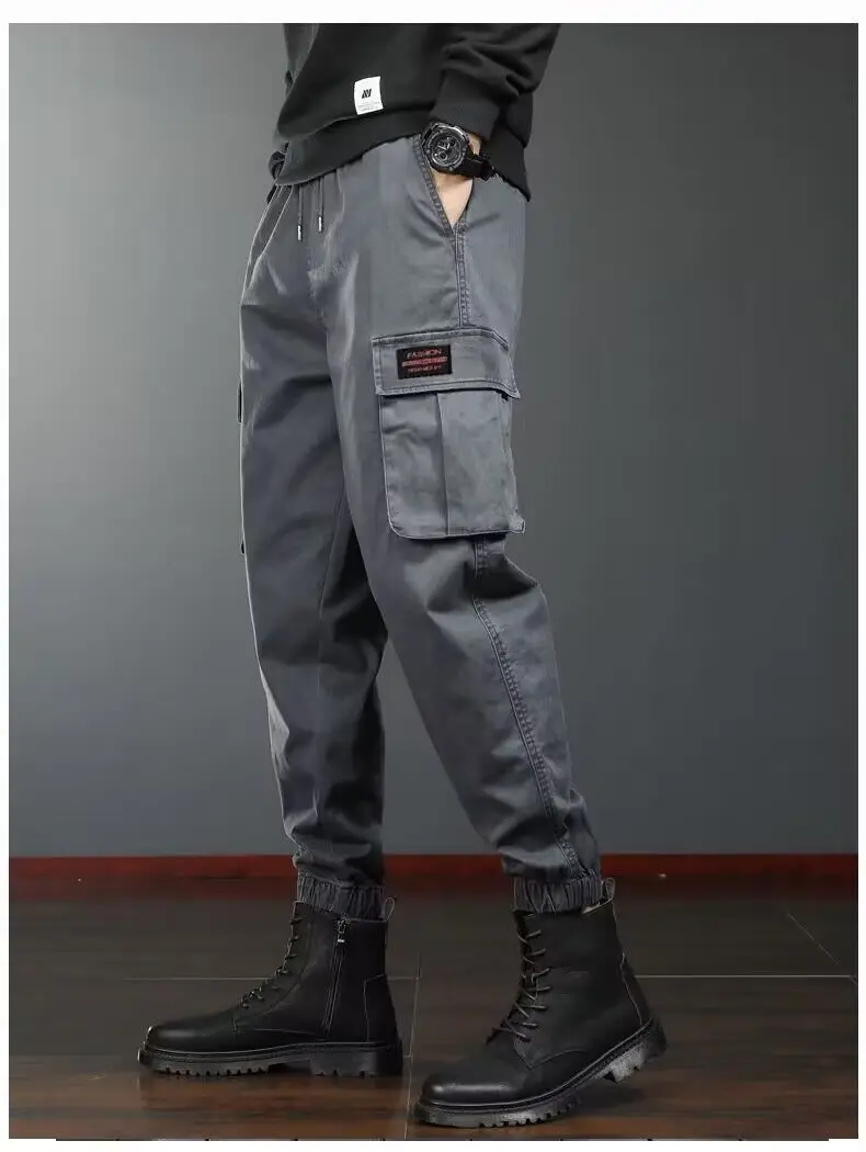 Men Black Slimming Casual Pants with Pocket Design — feature 10
