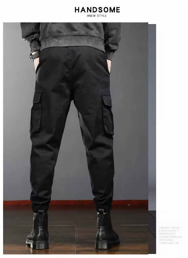 Men Black Slimming Casual Pants with Pocket Design — feature 7