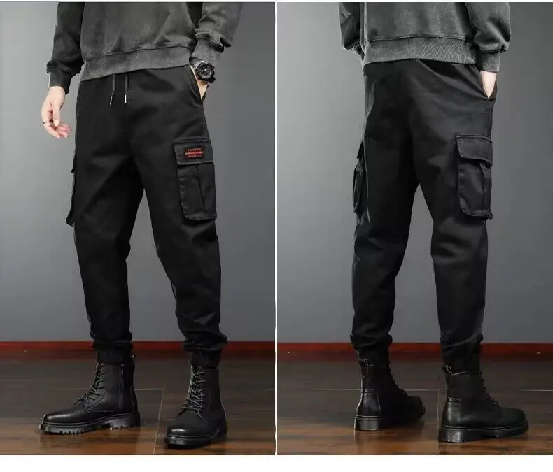 Men Black Slimming Casual Pants with Pocket Design — feature 8