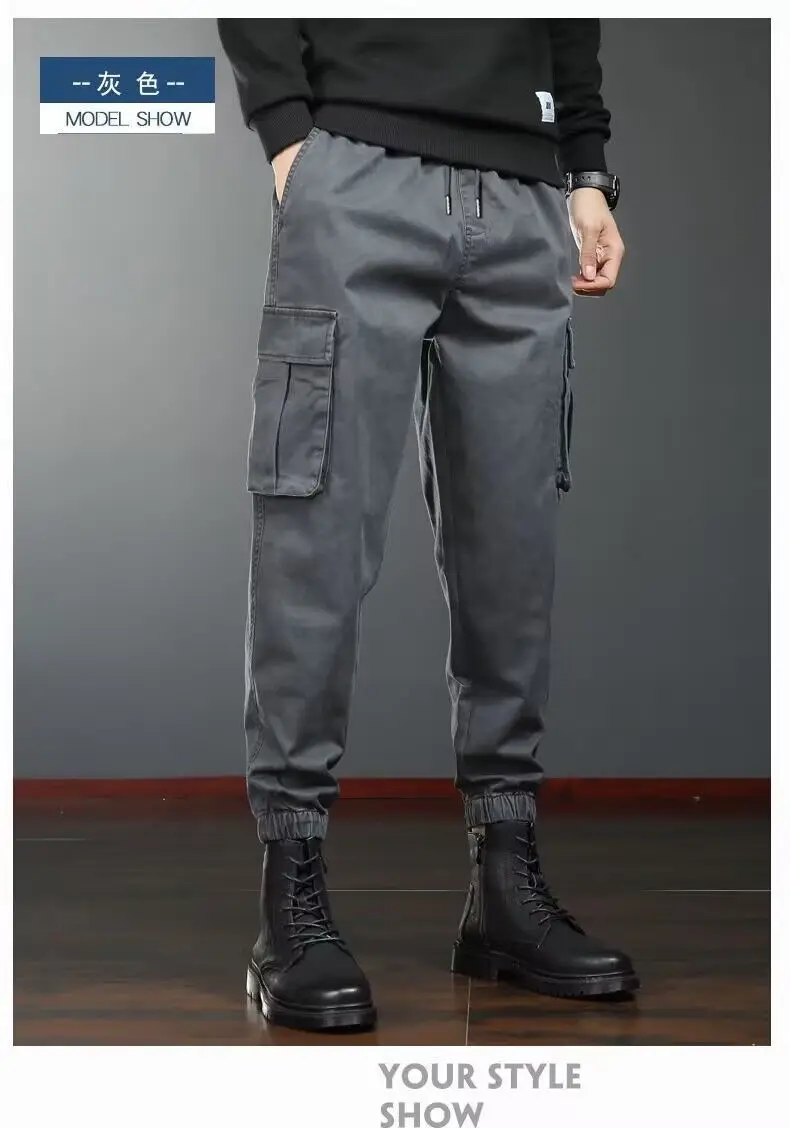 Men Black Slimming Casual Pants with Pocket Design — feature 9